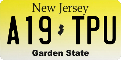 NJ license plate A19TPU