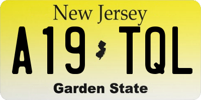 NJ license plate A19TQL