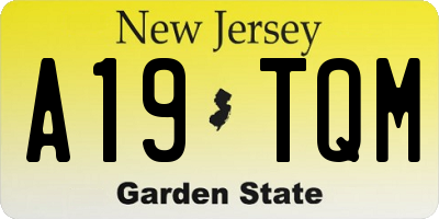 NJ license plate A19TQM