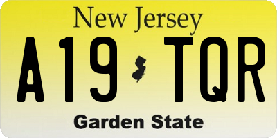 NJ license plate A19TQR