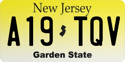 NJ license plate A19TQV