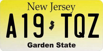 NJ license plate A19TQZ