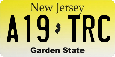 NJ license plate A19TRC
