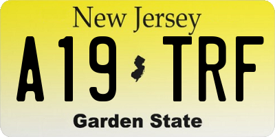 NJ license plate A19TRF