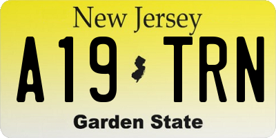 NJ license plate A19TRN
