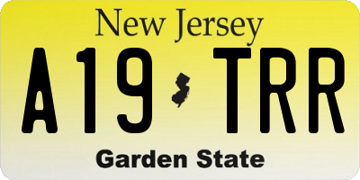NJ license plate A19TRR