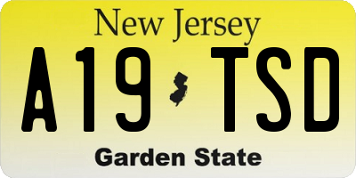 NJ license plate A19TSD