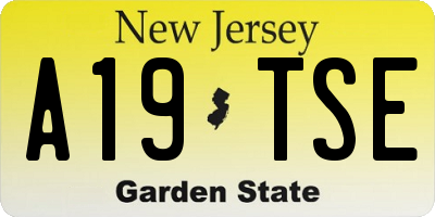 NJ license plate A19TSE