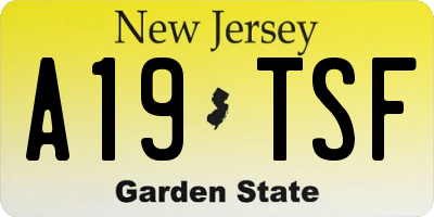 NJ license plate A19TSF