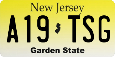 NJ license plate A19TSG