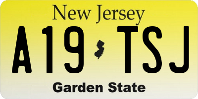 NJ license plate A19TSJ