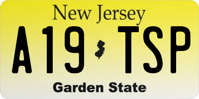 NJ license plate A19TSP