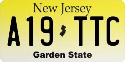 NJ license plate A19TTC
