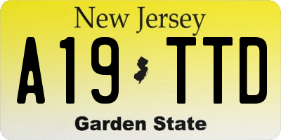 NJ license plate A19TTD