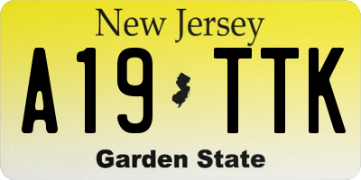 NJ license plate A19TTK