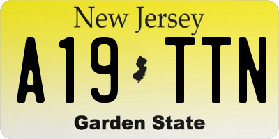NJ license plate A19TTN