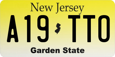NJ license plate A19TTO