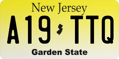 NJ license plate A19TTQ