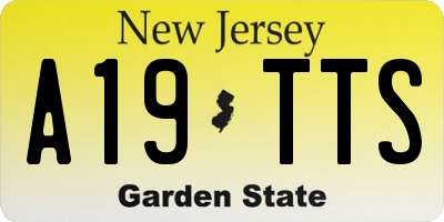 NJ license plate A19TTS