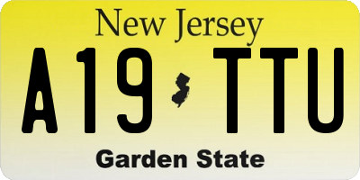 NJ license plate A19TTU