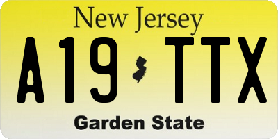 NJ license plate A19TTX