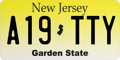 NJ license plate A19TTY