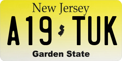 NJ license plate A19TUK
