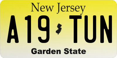 NJ license plate A19TUN