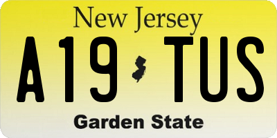 NJ license plate A19TUS