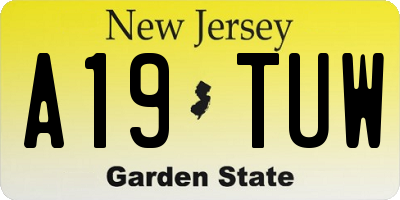 NJ license plate A19TUW