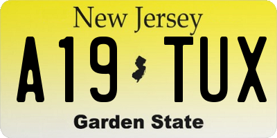 NJ license plate A19TUX
