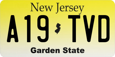 NJ license plate A19TVD