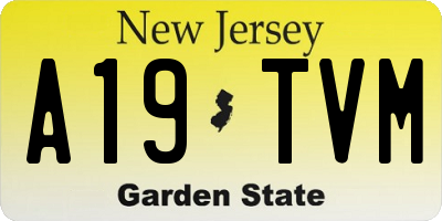 NJ license plate A19TVM