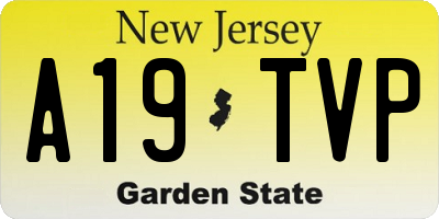 NJ license plate A19TVP