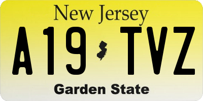NJ license plate A19TVZ