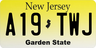 NJ license plate A19TWJ