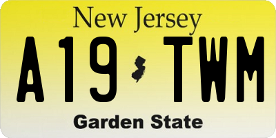 NJ license plate A19TWM