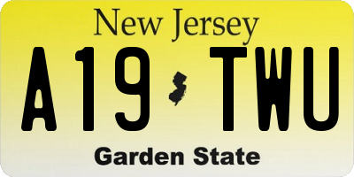 NJ license plate A19TWU