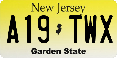 NJ license plate A19TWX