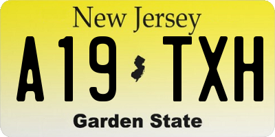 NJ license plate A19TXH