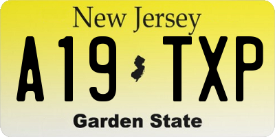 NJ license plate A19TXP