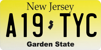 NJ license plate A19TYC