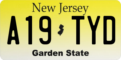 NJ license plate A19TYD