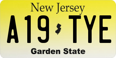 NJ license plate A19TYE
