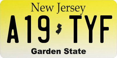 NJ license plate A19TYF