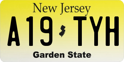 NJ license plate A19TYH