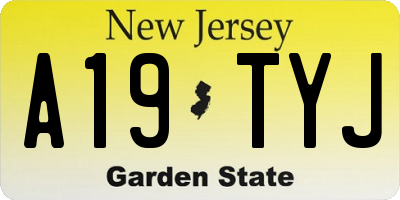 NJ license plate A19TYJ