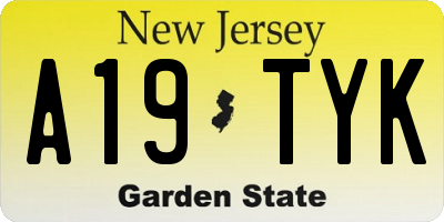 NJ license plate A19TYK