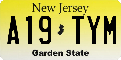 NJ license plate A19TYM