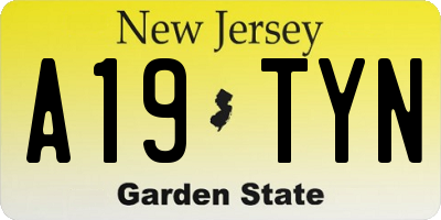 NJ license plate A19TYN